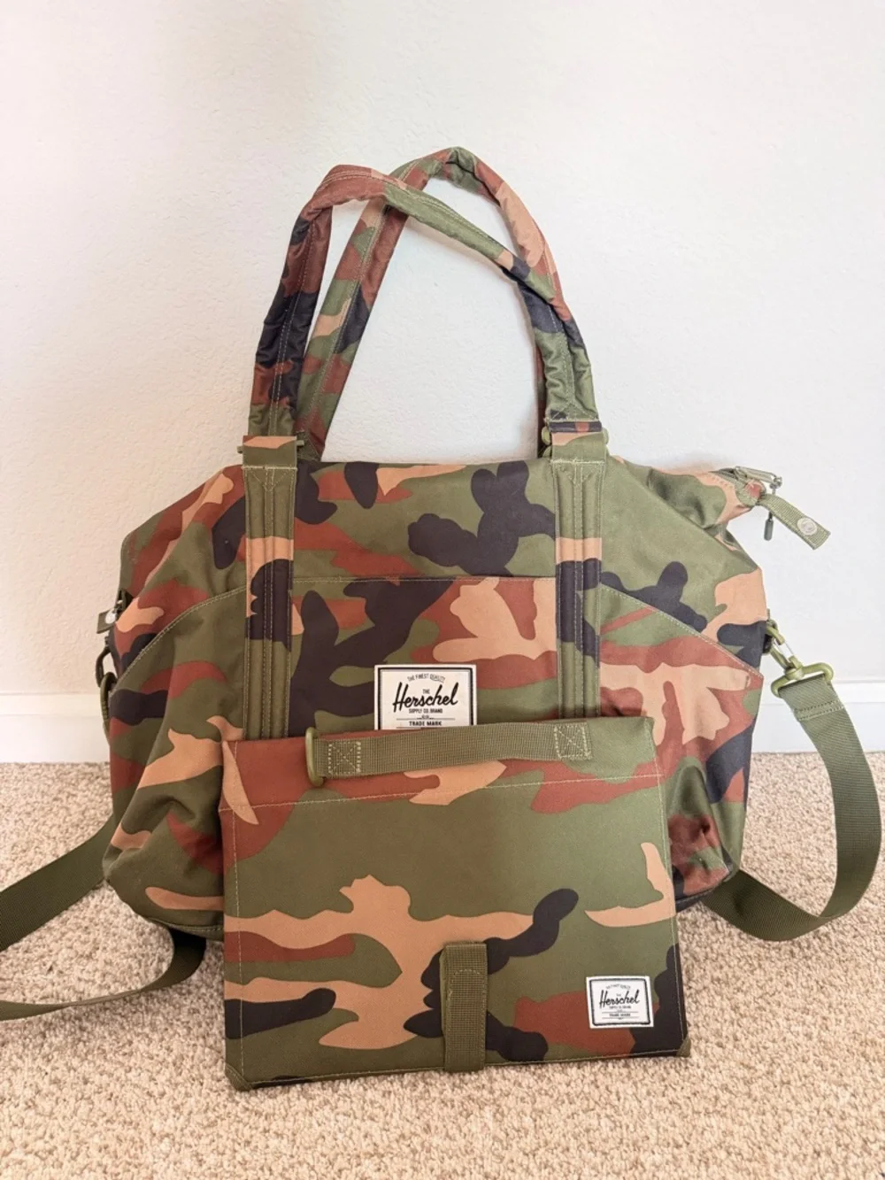 Herschel Supply Company Camo Duffel Bag - Green, Brown, Black